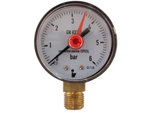 Tlakoměr 0- 6bar, DN63- 1/4", spodní vývod