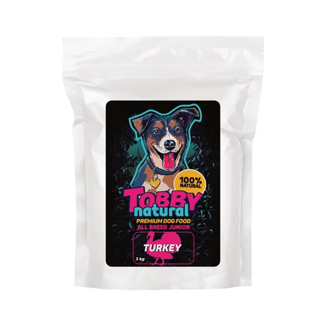 Tobby Natural Dog Junior Turkey - 3kg