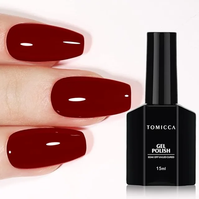 TOMICCA Gel Nail Polish Wine Red 18, 15 ml