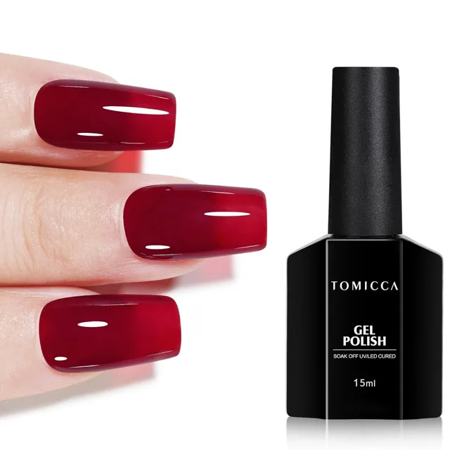 TOMICCA TOMICCA, Gel lak na nehty, odstín 145 Jelly Wine red, 15 ml