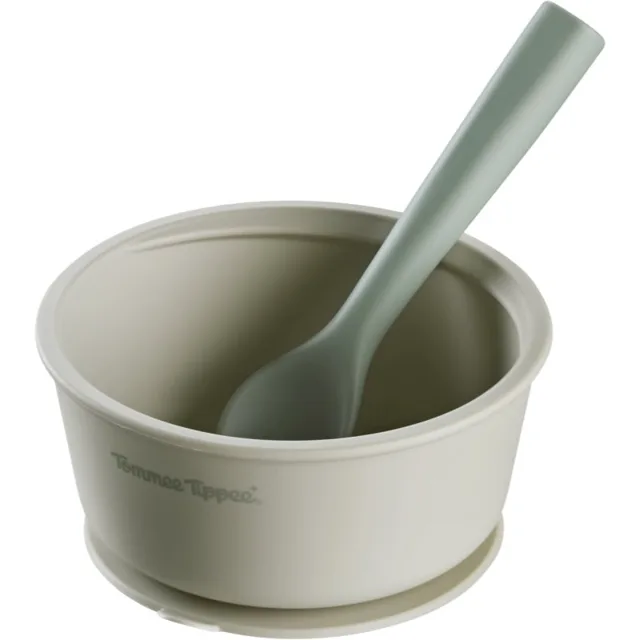 Tommee Tippee EasiStick™ Silicone Bowl & Spoon silikonová miska s přísavkou 4m+ Green 1 ks