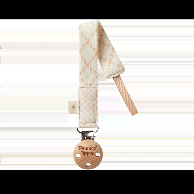 Tommee Tippee Klip na dudlík z BIO bavlny 0m+ 1 ks béžový