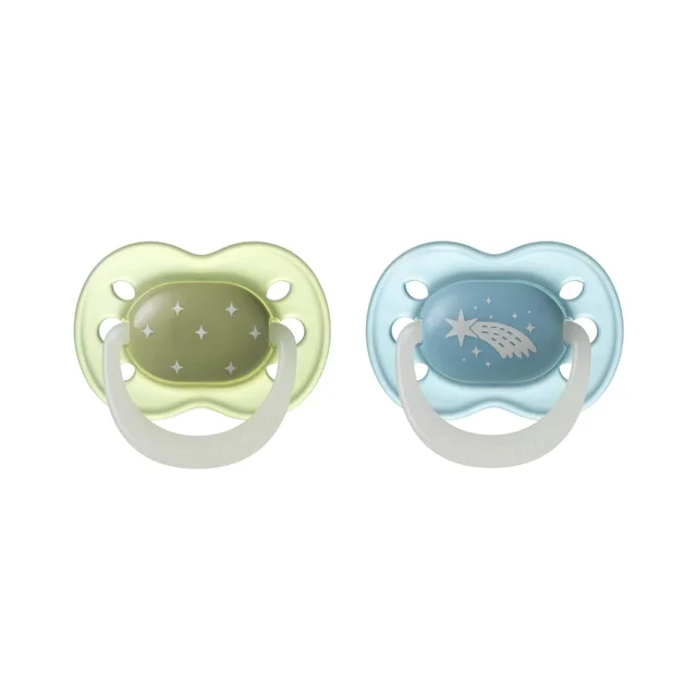 Tommee Tippee Night silikonový dudlík 0-6m, Boy 2 ks modrá