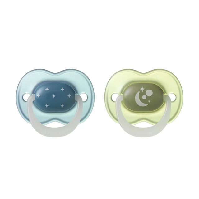 Tommee Tippee Night silikonový dudlík 6-18m, Boy 2 ks modrá