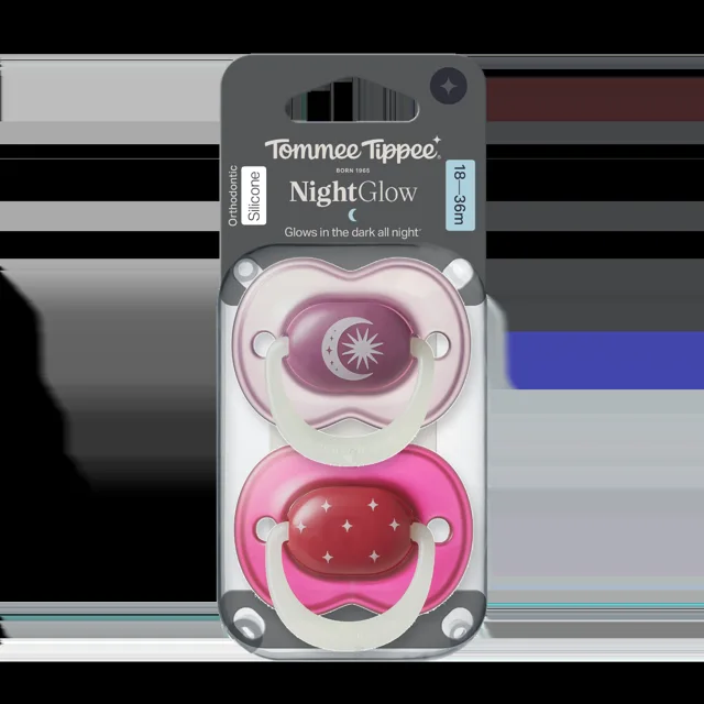 Tommee Tippee Silikonový dudlík Night 18-36m 2 ks více barevných variant