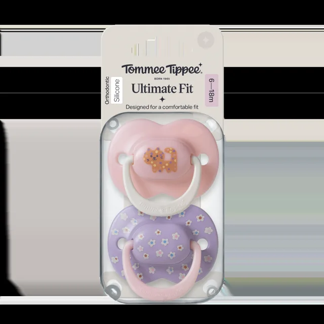 Tommee Tippee Silikonový dudlík Ultimate Fit Deco Girl 6-18m 2 ks více barevných variant