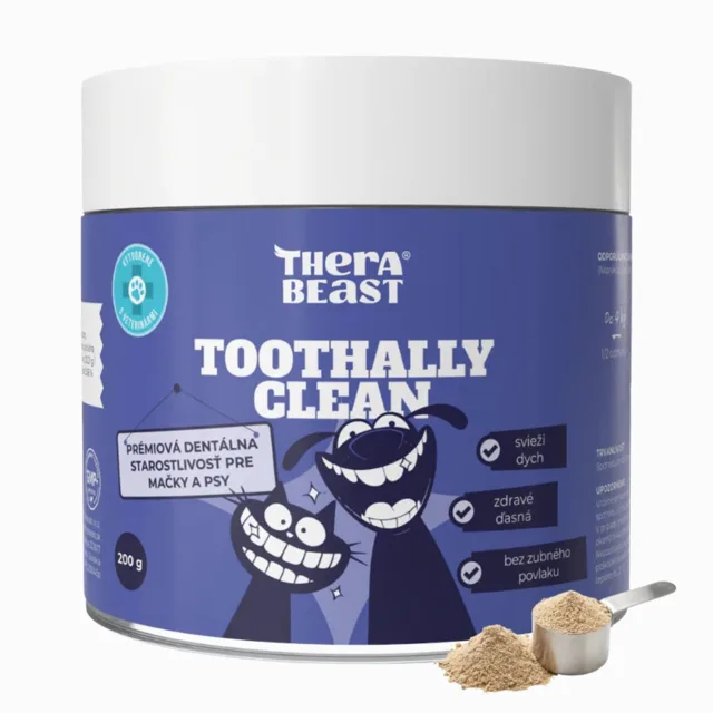 Toothally clean – prášek na zuby a dásně pro psy a kočky – 200 g – Therabeast