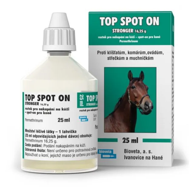 TOP SPOT ON Stronger roztok pro nakapání na kůži pro koně 25 ml