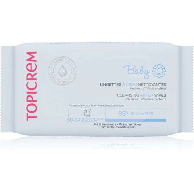 Topicrem BABY Cleansing Water Wipes vlhčené čisticí ubrousky pro děti 60 ks