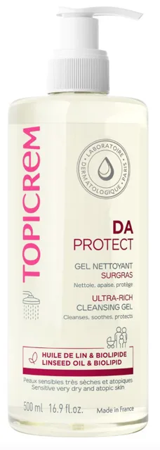 TOPICREM DA Protect Ultra-Rich Cleansing Gel 500ml, (poškozený aplikátor)