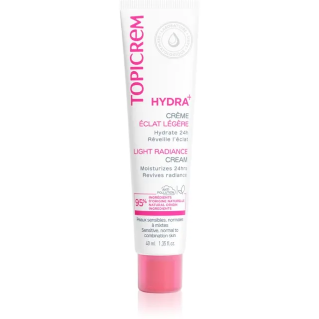 Topicrem Hydra+ Light Radiance Cream lehký hydratační denní krém pro normální až smíšenou citlivou pleť 40 ml