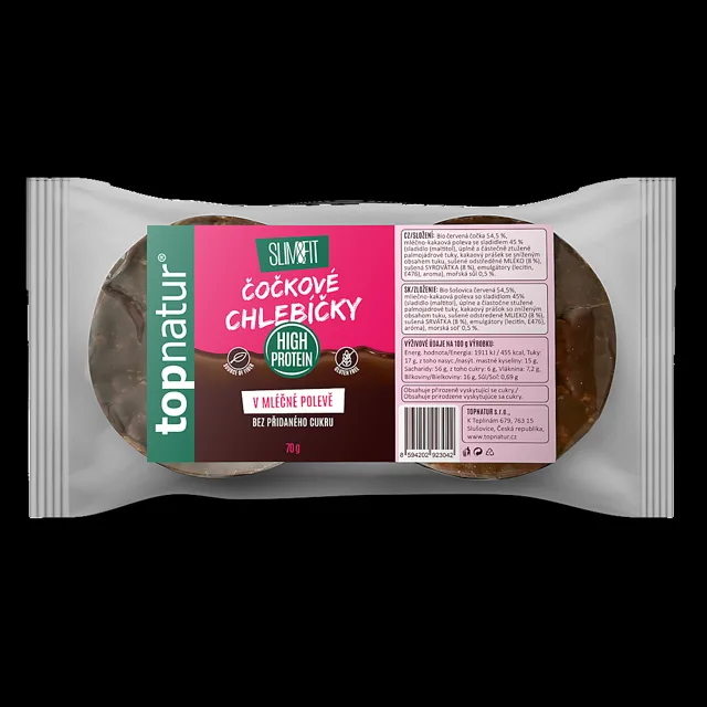 TOPNATUR Čočkové chlebíčky mléčná čokoláda 70 g