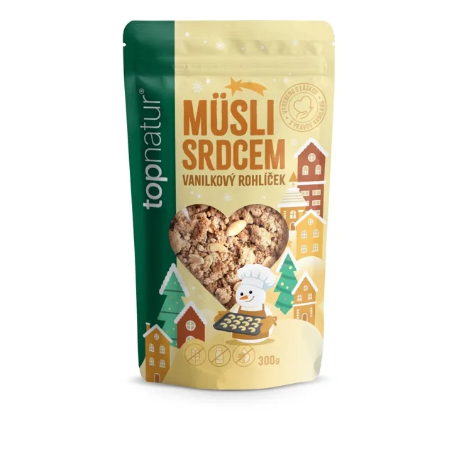 Topnatur Müsli srdcem vánoční vanilkový rohlíček 300 g