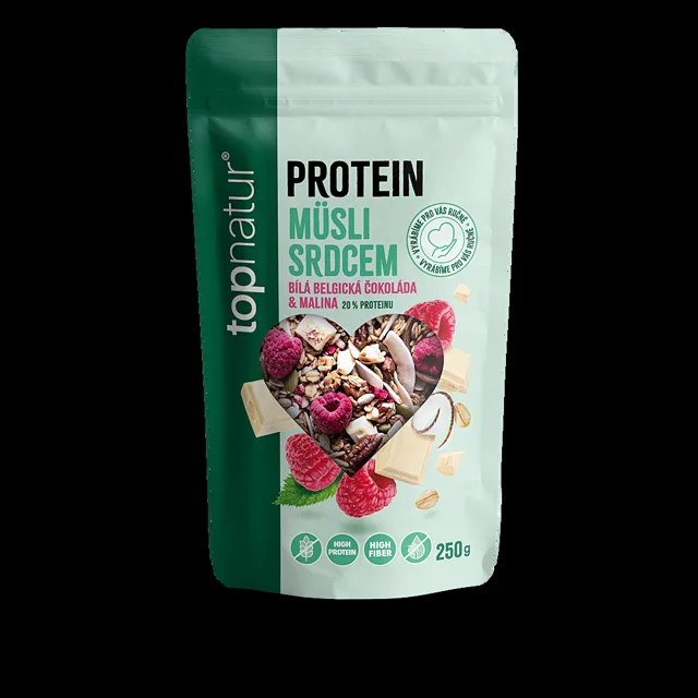 TOPNATUR Protein müsli malina & bílá čokoláda 250 g