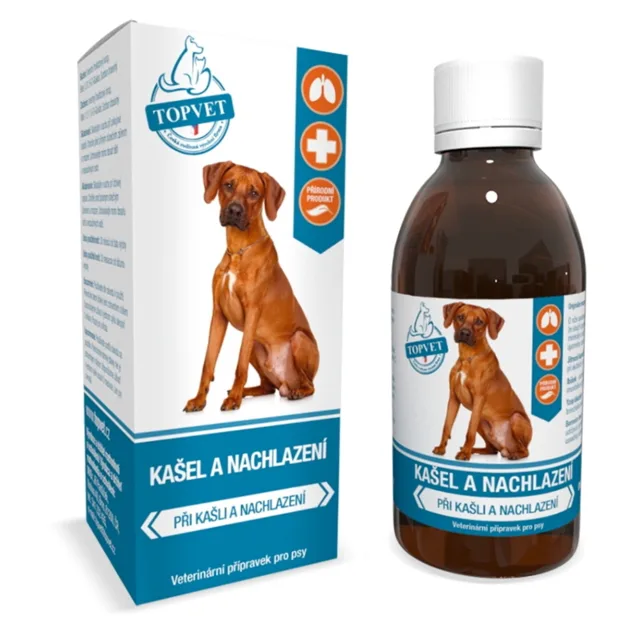 TOPVET Kašel a nachlazení sirup pro psy 200 ml
