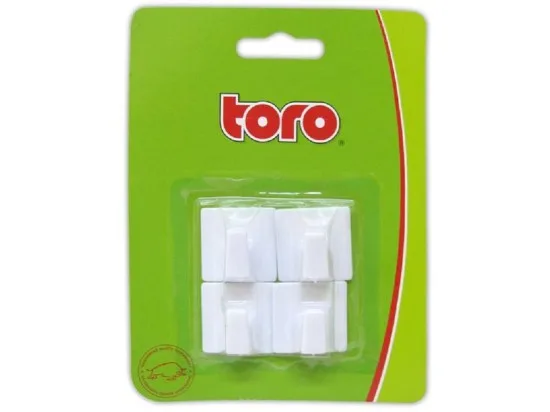 Toro Háček samolepící plastový hranatý 4ks 3x3cm plast
