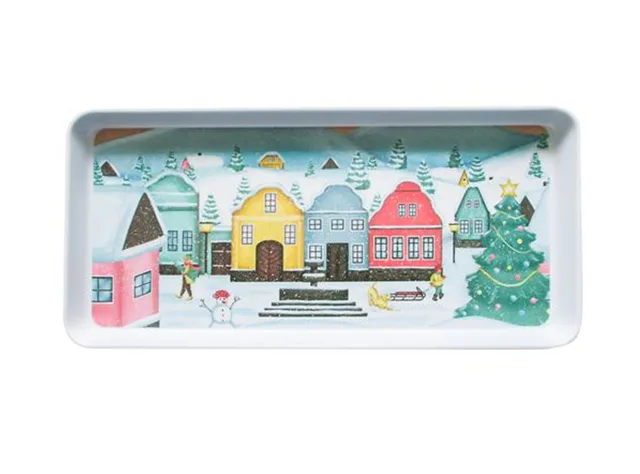 Toro Servírovací podnos Vánoční vesnička 35 x 16,5 x 2,3 cm 1 ks