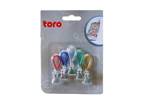 Toro skřipce na utěrky   5 ks 5x1,5cm guma,kov assort