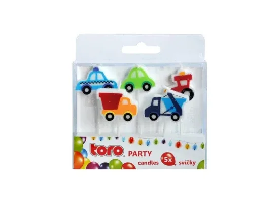 Toro svíčka zapichovací, autíčko, 5ks, 2,5x2,2x0,8cm