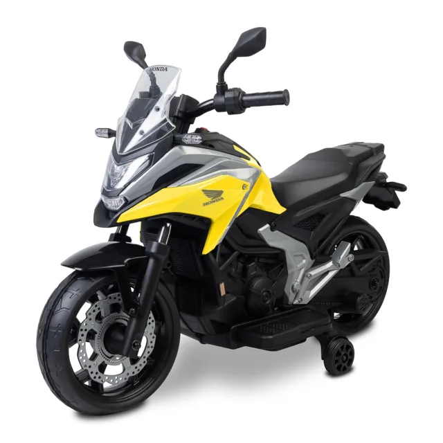 Toyz Elektrická motorka Honda NC750X pro děti – LED, USB, 3-8 let, žlutá, černá