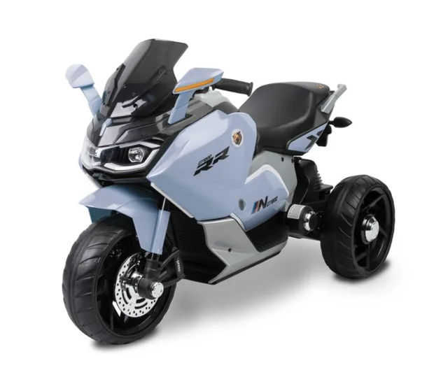Toyz Elektrická tříkolová motorka pro děti  – 2 motory, LED, USB, modrá