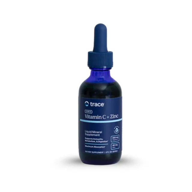 Trace Minerals Iónový Zinek + Vitamín C + Stopové minerály ConcenTrace®, 59 ml