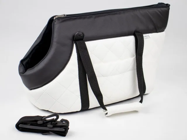 Trek kožená taška pro psa | do 7 Kg Barva: Bílá, Dle váhy psa: do 2 kg