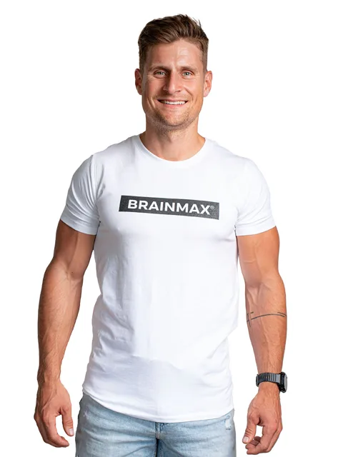 Triko BrainMax s pruhem pánské - bílé Velikost: L