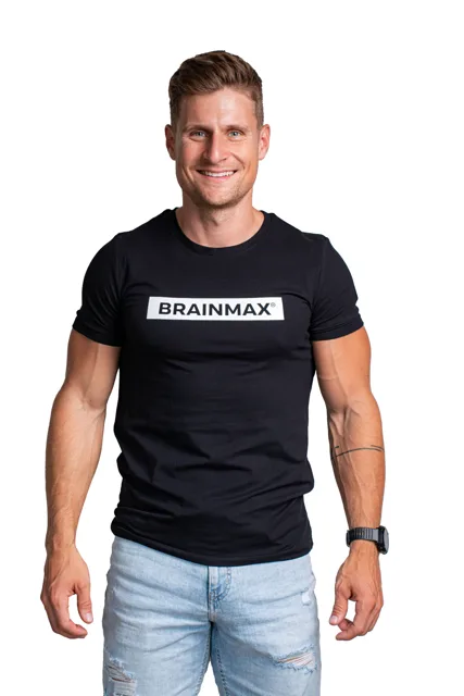 Triko BrainMax s pruhem pánské - černé Velikost: L