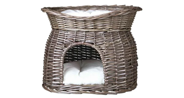 Trixie Bouda Proutěná s Odpočívadlem 54x43x37cm - Šedá