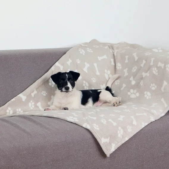 TRIXIE Deka pro psy Kenny s kostičkami  100x150 cm, béžová