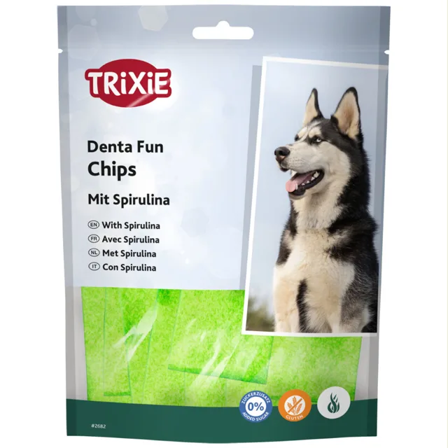 Trixie Denta Fun Chips se spirulinou - výhodné balení: 3 x 100 g