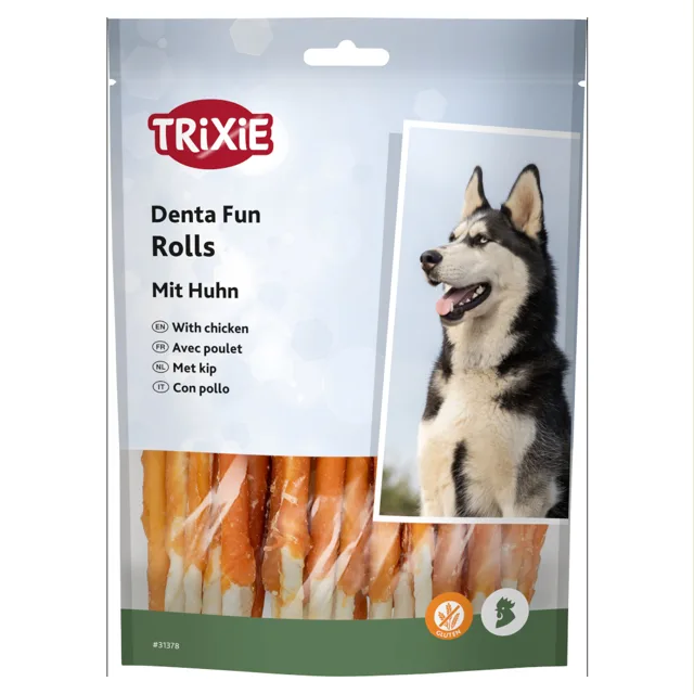 Trixie Denta Fun kuřecí žvýkací rolky - 12 kusů, cca 28 cm
