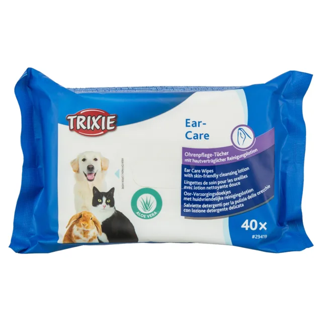 Trixie Ear Care vlhčené ušní ubrousky s Aloe Vera - 40 ks