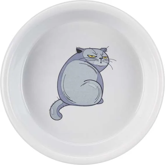 TRIXIE keramická miska pro kočku s kočičím motivem 0,25l/13cm