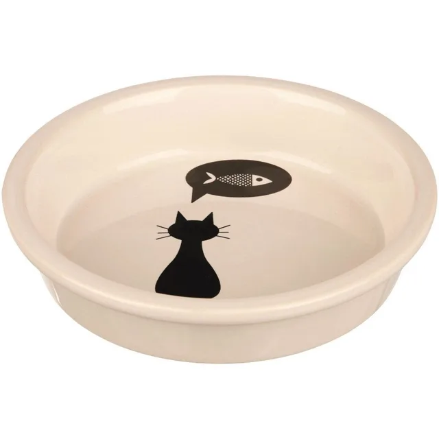 TRIXIE Keramická miska pro kočky s motivem kočky 0,25 l / 13 cm