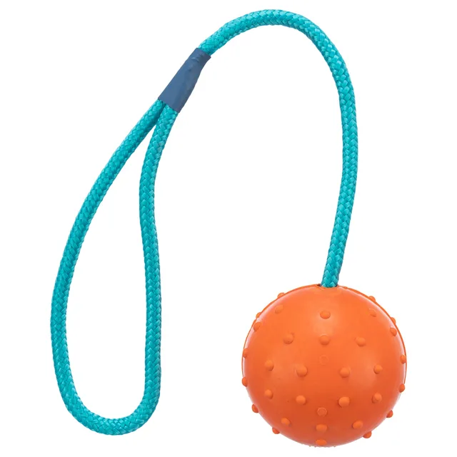 Trixie Míč hrbolatý na šňůrce - balónek ca. Ø 6 cm, lano 30 cm