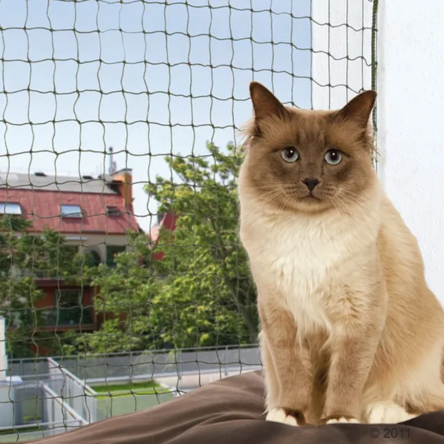 Trixie ochranná síť pro kočky - olivová - 8 x 3 m