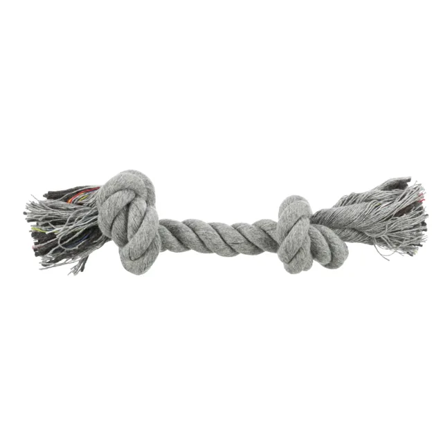 Trixie provazová činka Bunt - 37 cm se 2 uzly, šedá