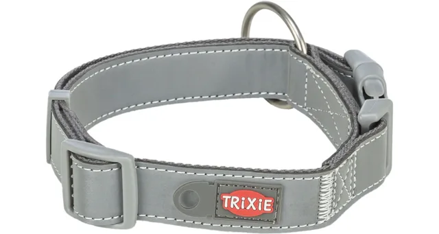 Trixie Reflexní Obojek Premium Grafit - S/M