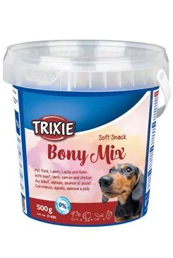 Trixie Soft Snack Bony Mix Hověz, Jehněč,losos 500g Tr