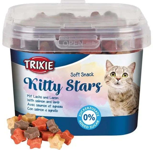 TRIXIE Soft Snack Kitty Stars - hvězdičky s lososem a jehněčím 140 g