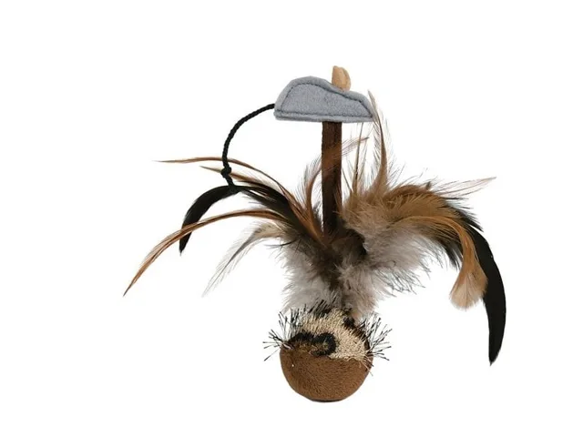 TRIXIE Squieky míček s myškou a peřím 15 cm