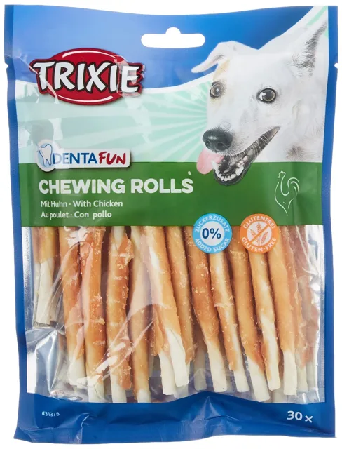 TRIXIE Tyčinky žvýkací Denta Fun kuřecí maso 12 cm. 30 ks/240 g