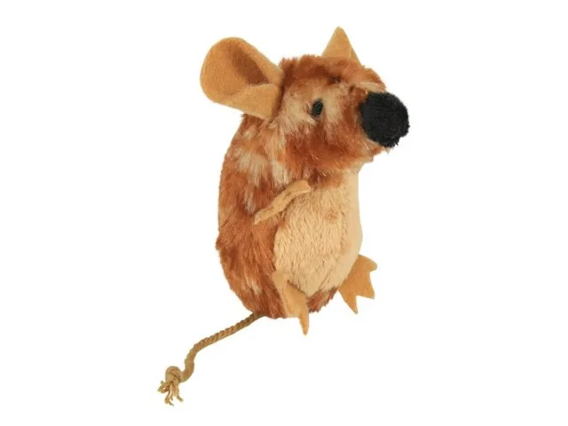 TRIXIE Zábavná hračka myš stojící hnědá (se zvukem). 8 cm