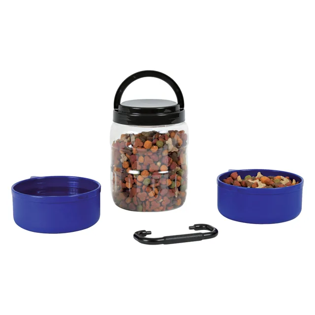 Trixie Zásobník na krmivo 1,75 l plast +2 misky plast - 3-dílná sada