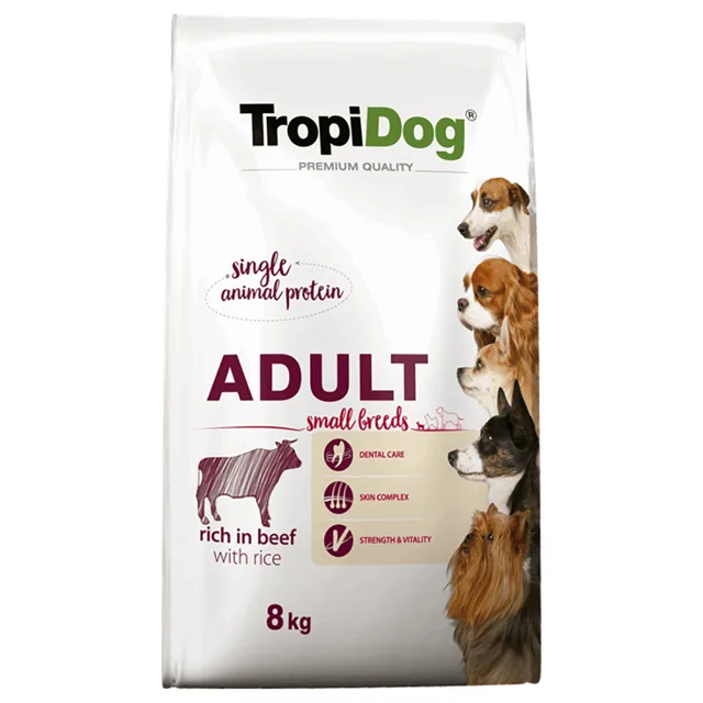Tropidog Premium Adult Small Beef & Rice - 8 kg