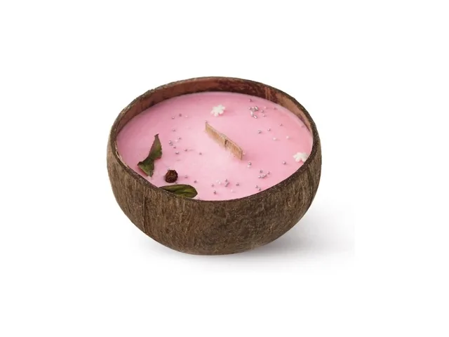 Tropikalia Svíčka v kokosu - vůně Frozen Cranberry