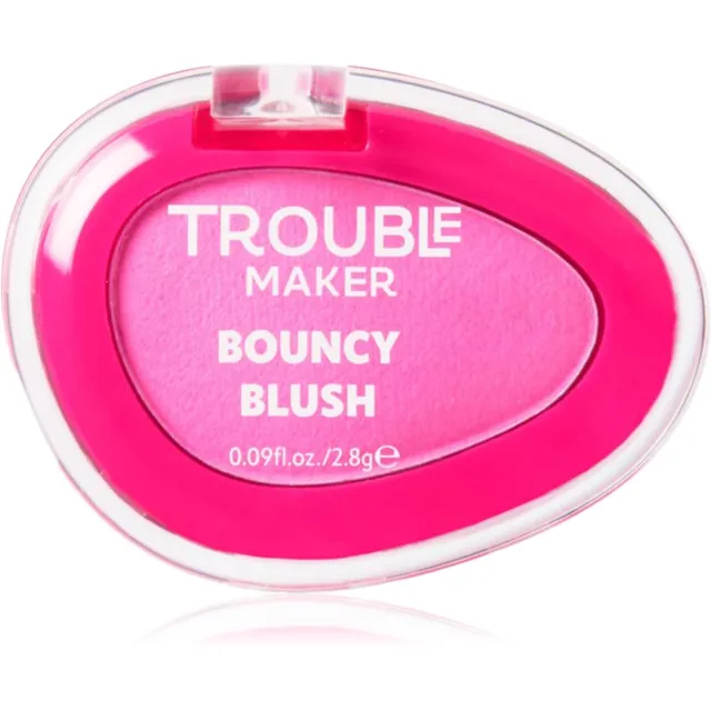 Trouble Maker Bouncy Blush pudrová tvářenka odstín Bounce Hot Pink 2.8 g