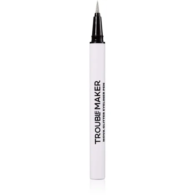 Trouble Maker Nova Glitter Liquid Eyeliner Pen třpytivá linka na oči odstín Circuit Breaker Silver 0.5 ml